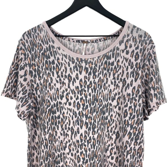 FREE PEOPLE Rose Quartz Leopard Tee NWT - Picture 6 of 15